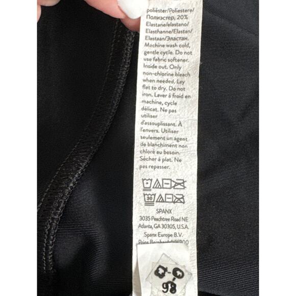 SPANX High Rise Faux Leather Shine Black Leggings Size Medium - Picture 9 of 13